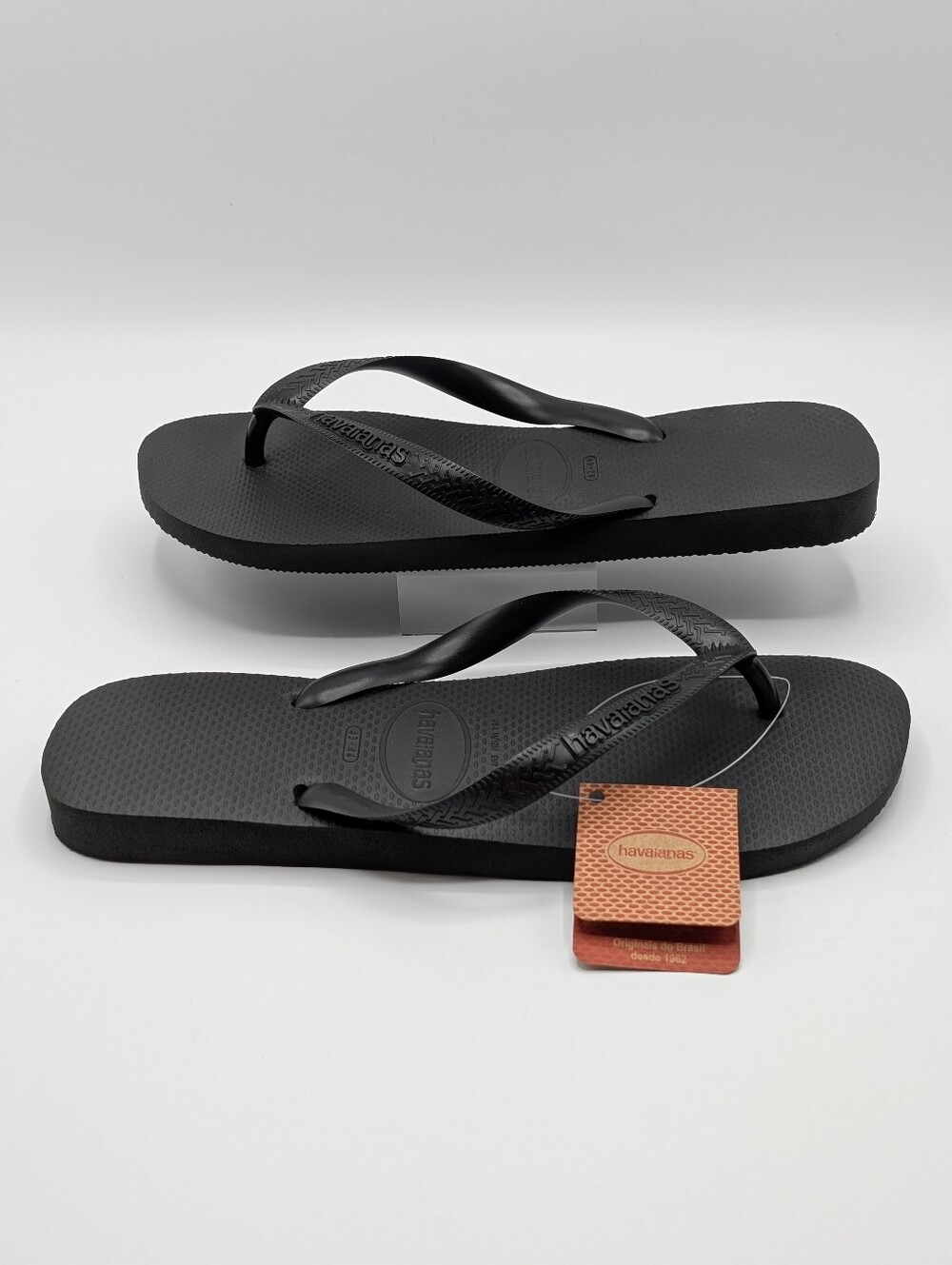 Havaianas Sandals Men's 11 W 12 Black Rubber Thong Slim Flip Flops